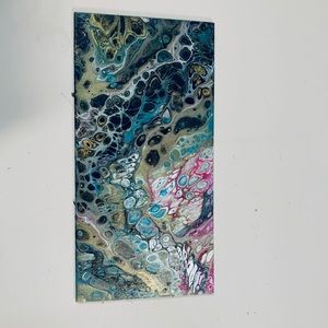 “Helio” Original Pour Painting On Aluminum Panel